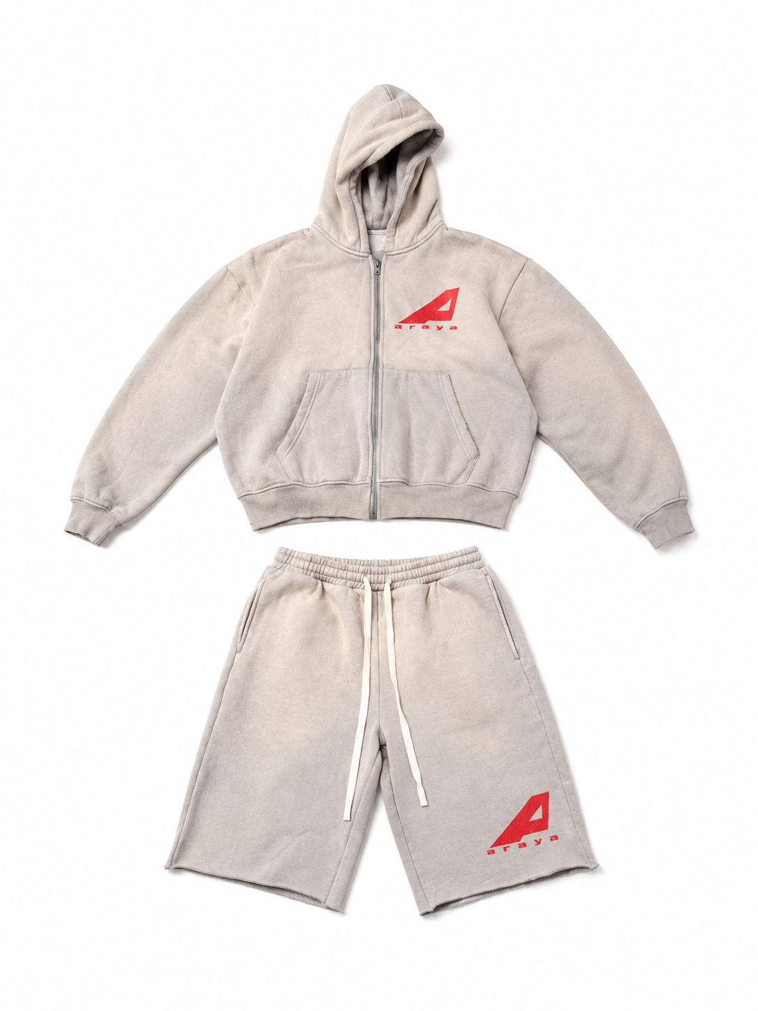 Araýa Beige & Red Short Set