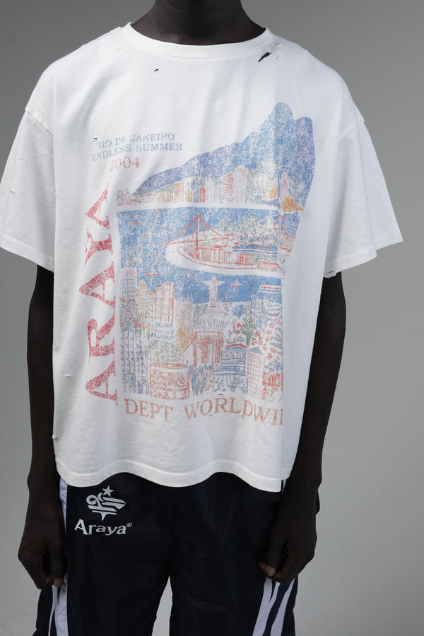 Araýa Slightly Distressed "Welcome To Rio" Tee