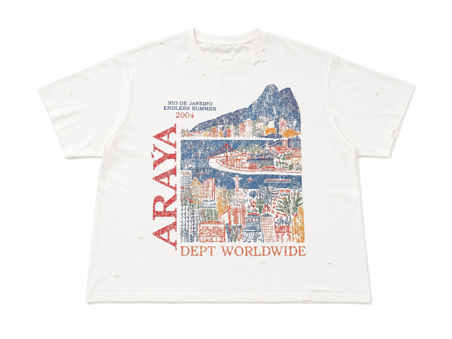 Araýa Slightly Distressed "Welcome To Rio" Tee